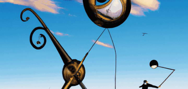 salvador dali style artwork with objects connected to an eye